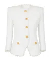 Balmain White Structured Blazer With Buttons And Pockets In White