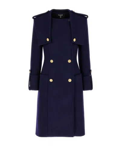 BALMAIN BALMAIN DOUBLE-BREASTED LONG-SLEEVE TRENCH COAT