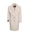 Balmain Long-sleeved Coat In Nude