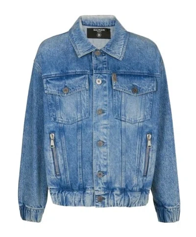 Balmain Men Denim Jacket In Multi