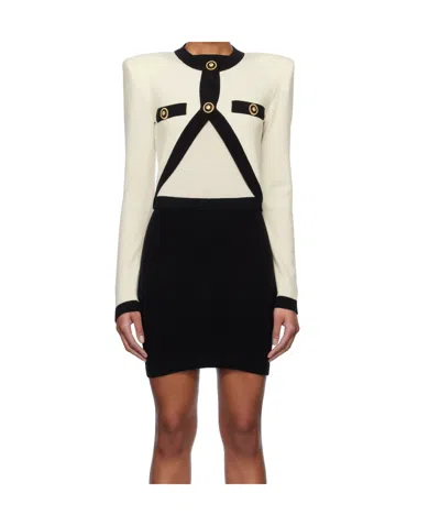 BALMAIN BALMAIN FILO LEONE CATENA SLIM FIT DRESS