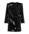 Balmain Sequinned Mini Dress In Black