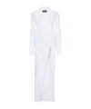 Balmain Long-sleeved Maxi Bustier Dress In White