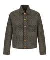Balmain Jacquard Monogram Jacket Puffer Jackets Black In Black