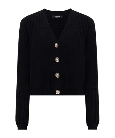 BALMAIN V-NECK BUTTONED CARDIGAN