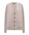 Balmain Long-sleeved Knitted Cardigan In Neutral
