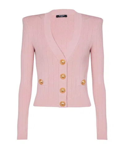 Balmain V-neck Sweater In Pink
