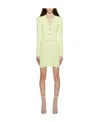 Balmain Yellow Ribbed Minidress In Nude