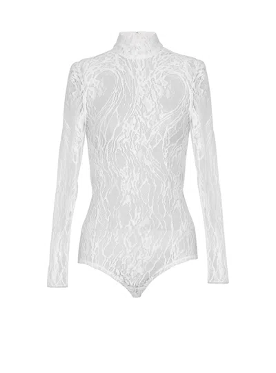 Balmain Long-sleeved Lace Body In White