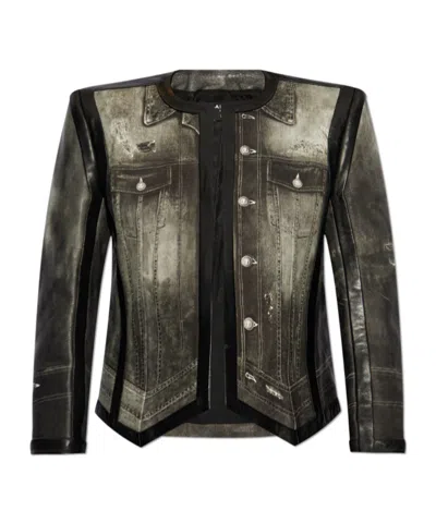 BALMAIN BALMAIN CROPPED LEATHER JACKET