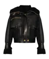 Balmain Shearling-lining Leather Jacket In Black