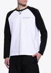 Balmain Logo Raglan Sleeve Organic Cotton T-shirt In White