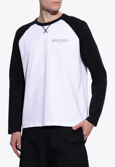BALMAIN LONG-SLEEVED LOGO T-SHIRT