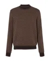 Balmain Mini Letter Pattern Knitted Sweater In Brown