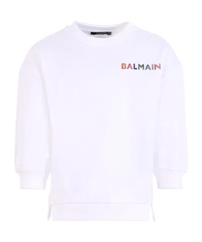 Balmain Long-sleeved Pullover In White