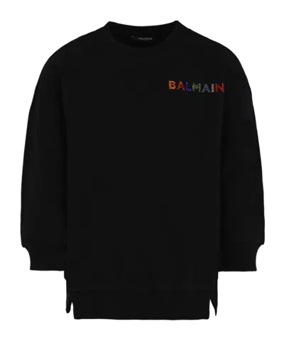 Balmain Long-sleeved Pullover In Black