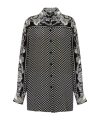 Balmain Hemd Aus Seide Mit Paisley-print In Black