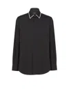 Balmain Crystal-embellished Collar Shirt In Black
