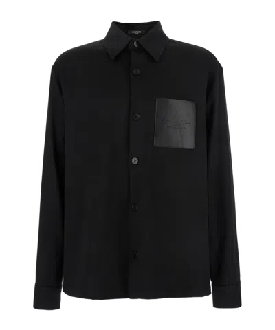 Balmain Long-sleeved Shirt In Black