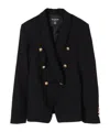 Balmain Long-sleeved Suit Coat In Black