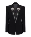 Balmain Long-sleeved Suit Coat In Black