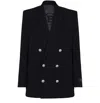 Balmain Black Grain De Poudre Blazer In Black