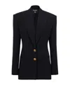 Balmain Logo Button Double-breasted Blazer In Black