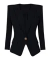 Balmain Grain De Poudre 1-button Jacket In Black