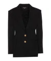 Balmain Logo Button Double-breasted Blazer In Black