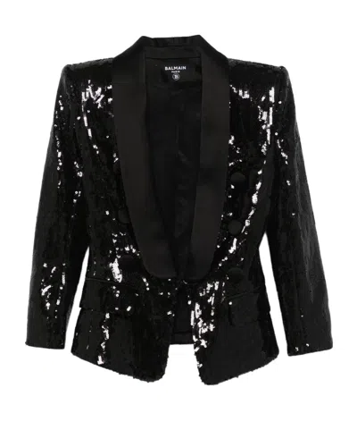 BALMAIN BALMAIN SEQUINNED COLLARED BLAZER