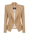 Balmain Cotton Peak-lapel Blazer In Nude