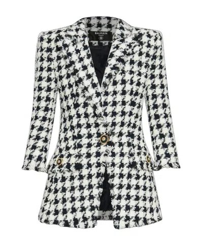 Balmain Long-sleeved Suit Coat In White