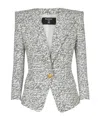 Balmain Women 1 Btn Love Letter Print Tailored Jacket In White
