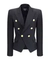 Balmain Wool Blazer With Iconic Metal Buttons In Blue