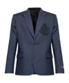 Balmain Long-sleeved Suit Jacket In Blue