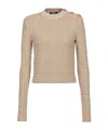Balmain Labyrinth Pattern Knitted Top In Beige