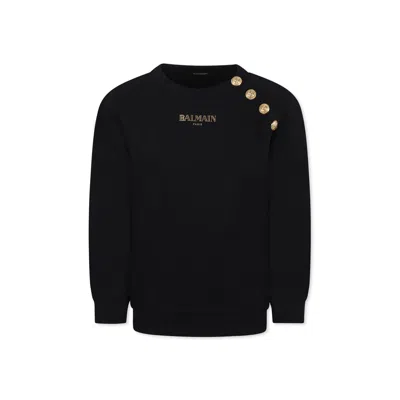 Balmain Long-sleeved Sweater In Black