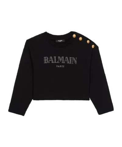 Balmain Long-sleeved Sweater In Black