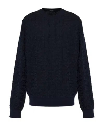 Balmain Long-sleeved Sweater In Blue