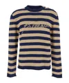 Balmain Embroidered Logo Cotton Sweater In Brown