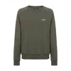 Balmain Cotton Crew Neck Sweatshirt With Moon Sleeve In Green
