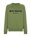 Balmain Long-sleeved Sweater In Green