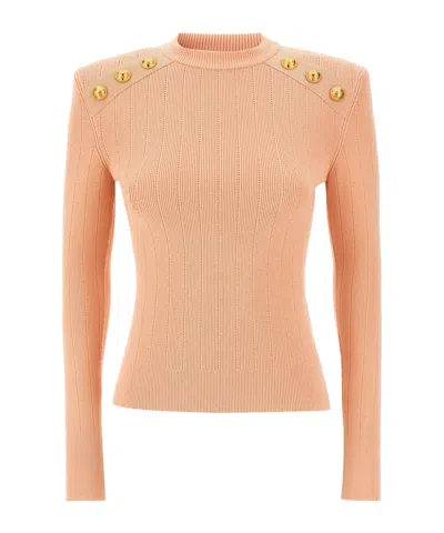 BALMAIN BUTTON-DETAIL KNITTED SWEATER