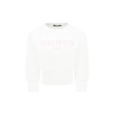 Balmain Long-sleeved Sweater In White