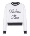 Balmain Logo-embroidered Crewneck Sweater In White