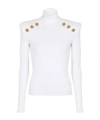 Balmain 6-buttons Knit Jumper In White