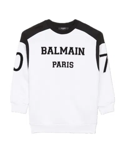 Balmain Long-sleeved Sweater In White