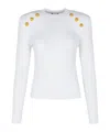 Balmain Crew-neck Sweater With Buttons In White