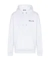Balmain Cotton Sweatshirt With Adjustable Drawstring Hood And Iconic Embroidery In White
