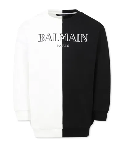 Balmain Kids' Long-sleeved Sweater In Multicolor